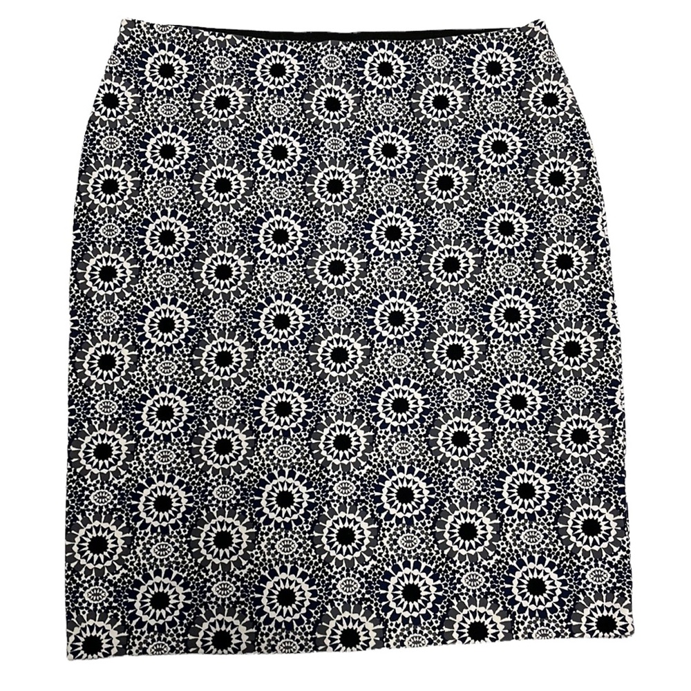Ann Taylor Monochrome Circular Pattern Pencil Skirt